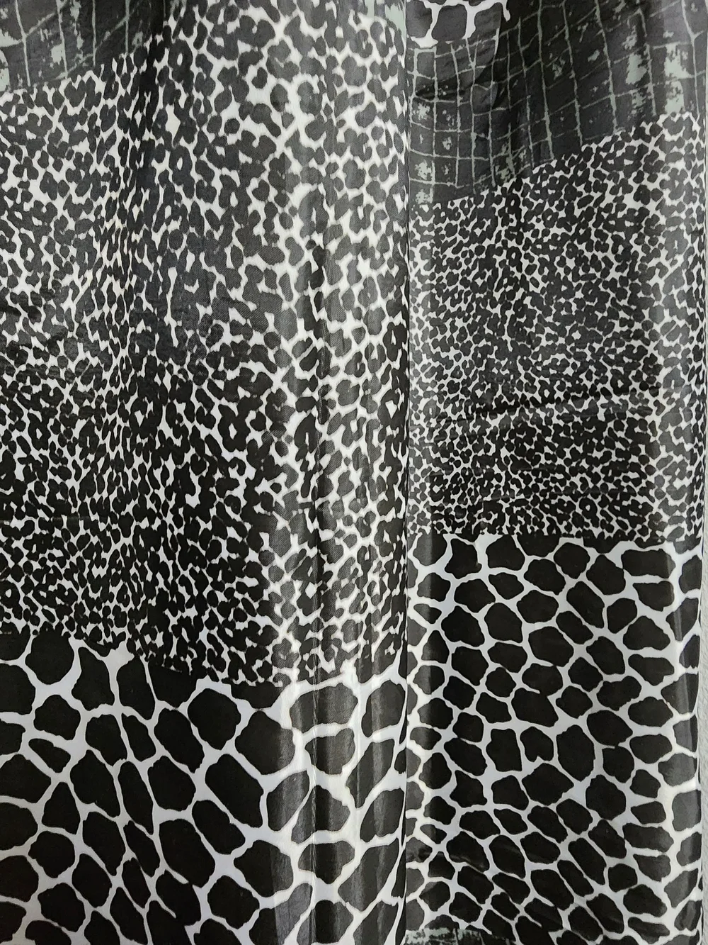Shower Curtain Black and White Animal Print New